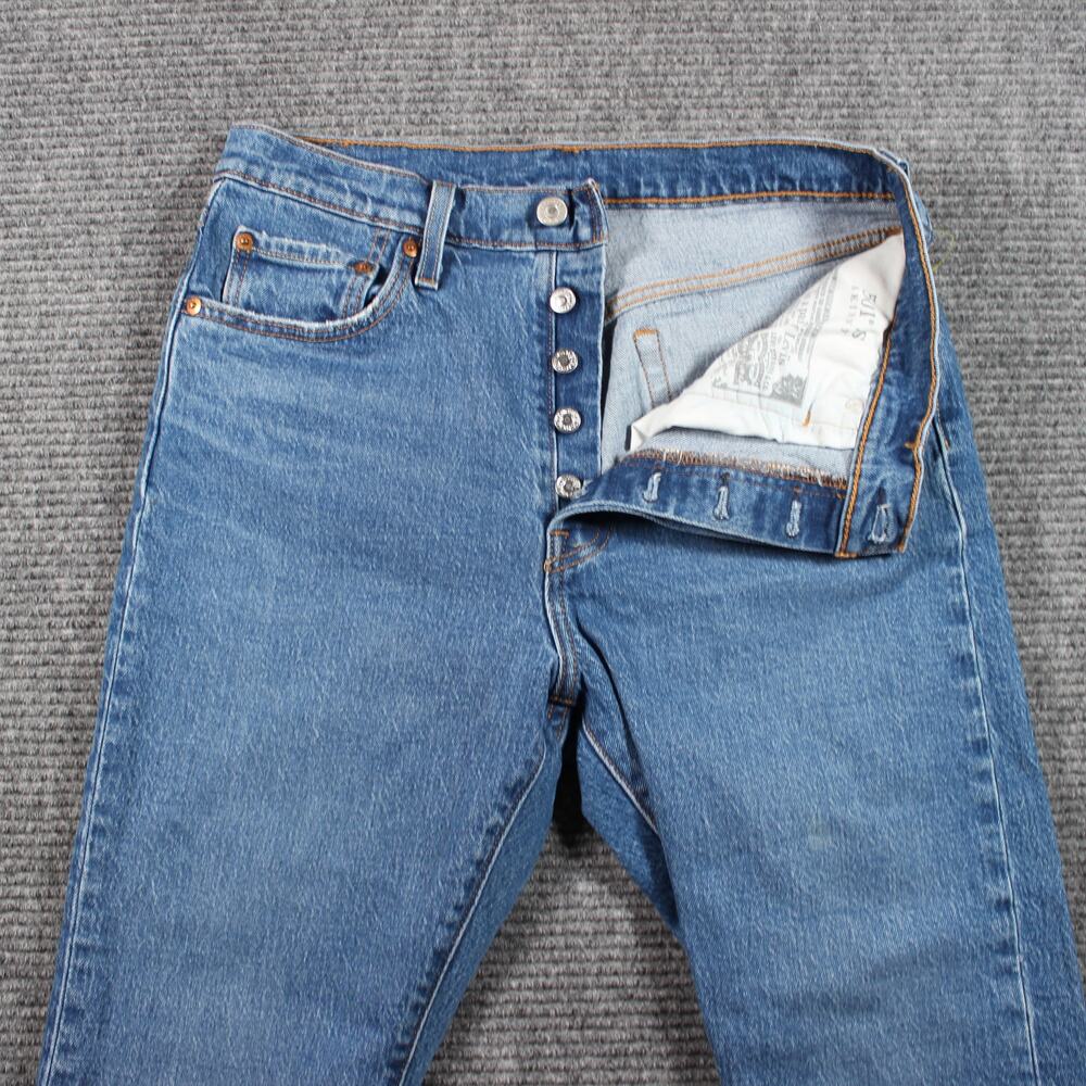 Levi’s Jeans Womens 29x28 Light Blue 501 Skinny Button Fly Stretch - Picture 4 of 10